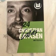 Christian Eriksen Autogrammkarte VfL Wolfsbur...