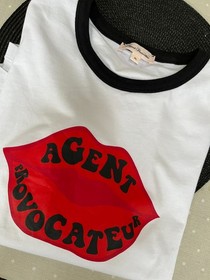 Agent Provocateur LIPS t shirt TOP retro L XL skater girl festival Janette