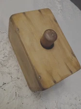 Antique Primitive Rectangular Wooden Butter Mold With Dovetail Corners