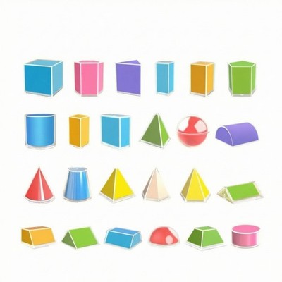 24 Stück Geometrie Unterricht Modellbausatz bunte Mathe Manipulative hell