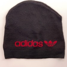 Older Adidas Thin Black with red winter beanie cap