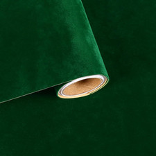 Carta Da Parati Adesiva in Tessuto Verde 30Cmx300Cm - Pellicola Adesiva per Mobi