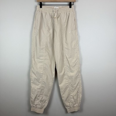 WILO The Label Parachute Track Pants Womens Small Beige Drawcord Waist Joggers