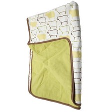 Dwell Studio for Target Baby Blanket Sheep Lamb Cotton Yellow Brown Green 2 ply