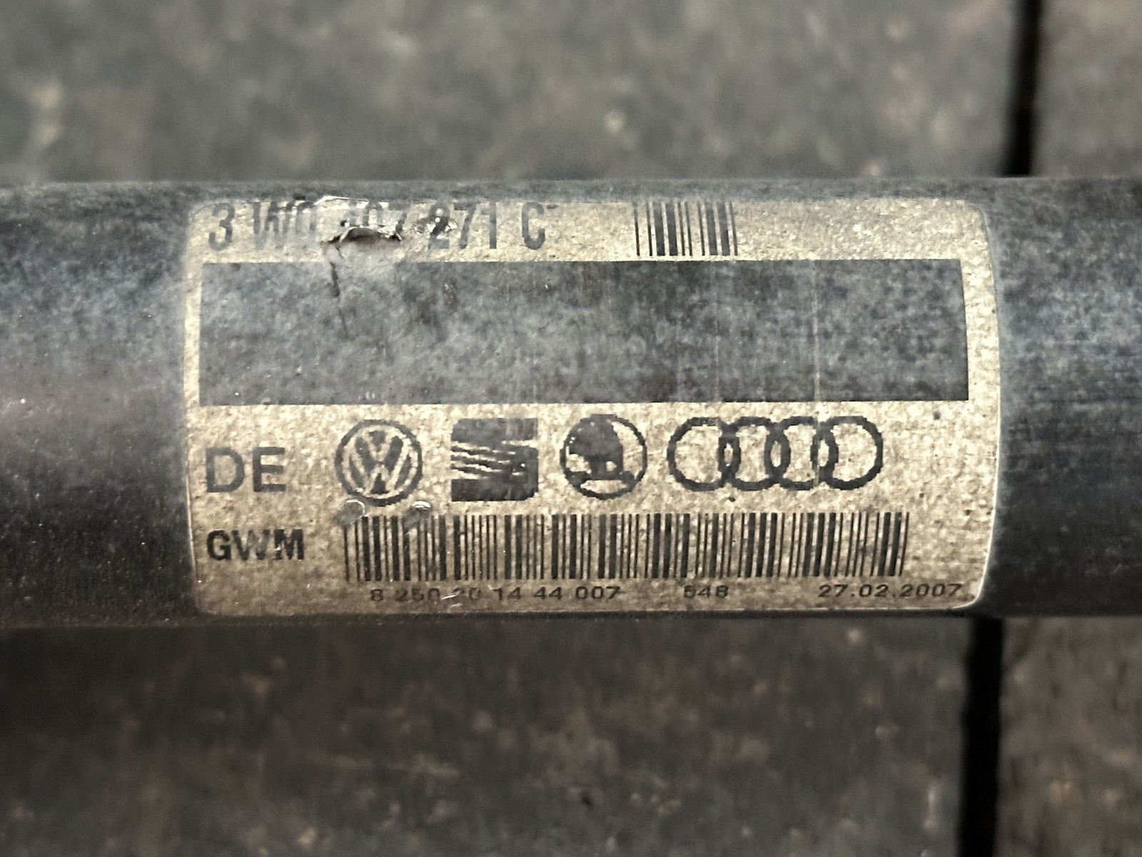 03-12 BENTLEY CONTINENTAL GT 6.0 AWD FRONT LEFT SIDE CV AXLE SHAFT 3W0407271C