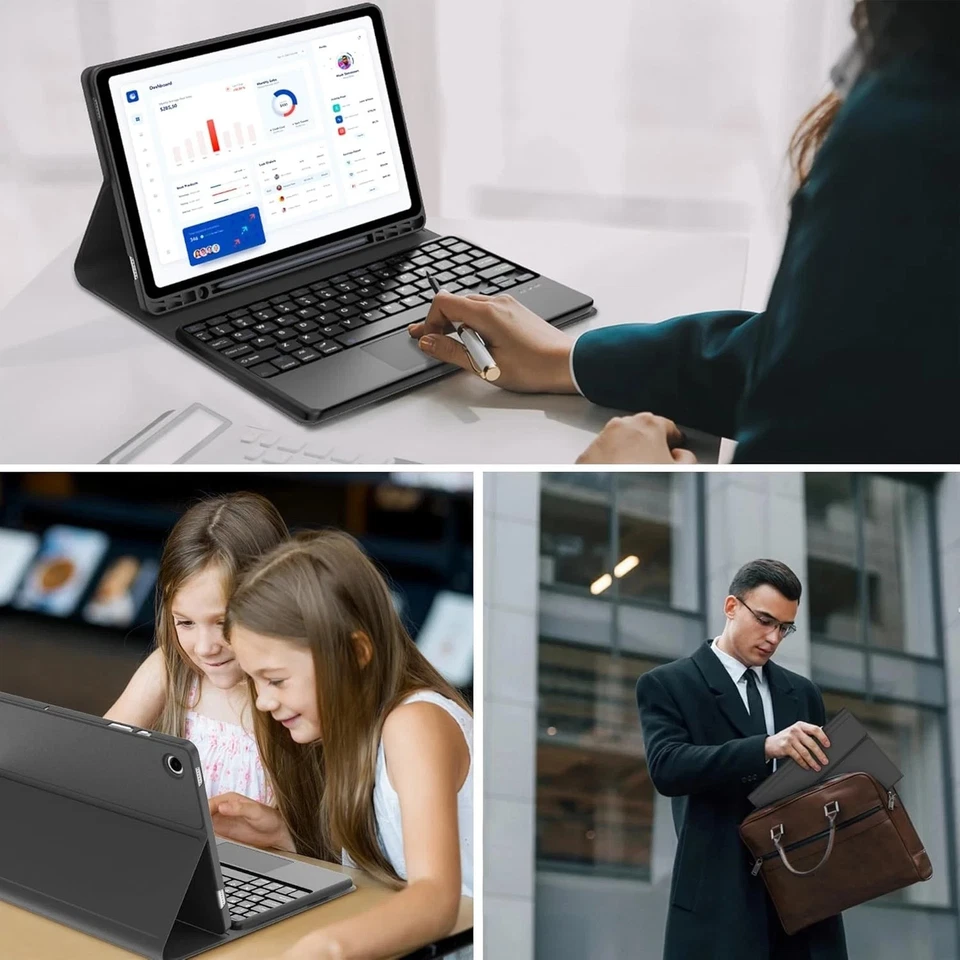 Galaxy Tab A9 plus Case with Keyboard, Touch Keypad for Samsung A9+ Tablet 2023, - Image 3 of 4