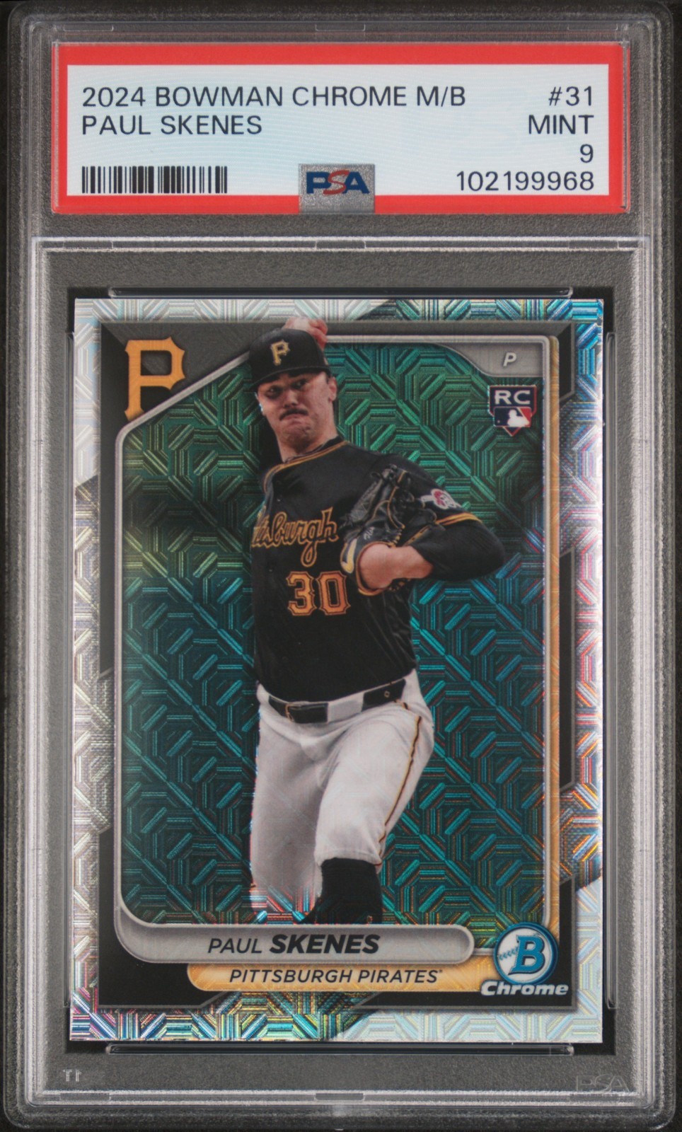 Paul Skenes 2024 Bowman Chrome Mega Box #31 RC (PSA 9)