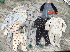 Lot of 9 Newborn Baby Boy Sleepers - Very good condition