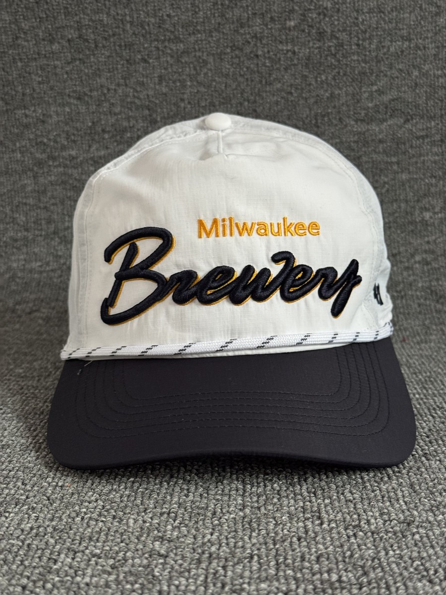 '47 Brand Milwaukee Brewers Script Brewery Snapback Hat White Navy