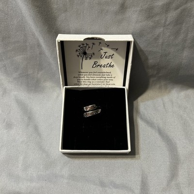 925 Sterling Silber Pusteblume Just Breathe Ring mit Nachrichtenkarte