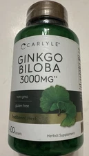 Ginkgo Biloba 3000Mg 400 Tablets Non-Gmo, Gluten Free Supplement EXP  1/2027