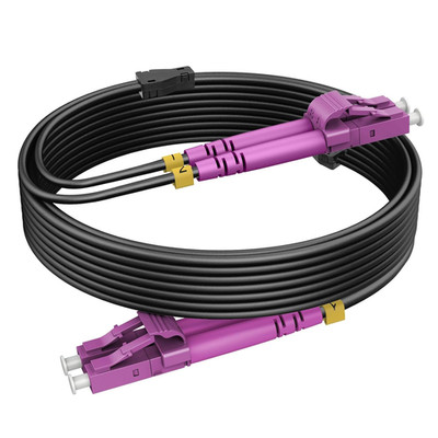 330Ft/100M OM4 LC to LC Fiber Patch Cable Armored, Outdoor Fiber Optical Cable M