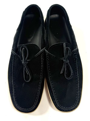 TODS Mens Loafers Gommino Driving Boat Deck Shoes Size 9.5 Dark Blue Suede Tod main image 3