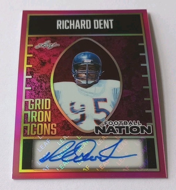 Richard Dent 2025 Leaf Football Nation Gridiron Icons Pink Auto 1/1 Bears HOF 👀