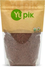 (Free Duty Tax) Yupik Organic Brown Flax Seeds, 2.2 lb (35.2 oz), Gluten-Fre
