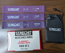 Strechit Resistance Bands Set of 3 Exercise Bands Purple New In Box