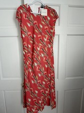 NWT Women’s Calvin Klein Sleeveless Floral Midi Dress Size Coral/ Multi Large
