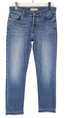 7 FOR ALL MANKIND Luxe Vintage Jeans Women's W27 Fade Effect Whiskers Button Fly