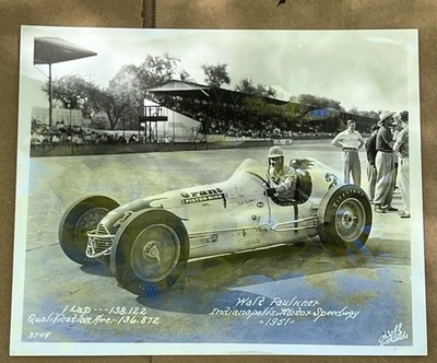 vintage 1951 vintage walt faulkner indy 500 8x10 photo