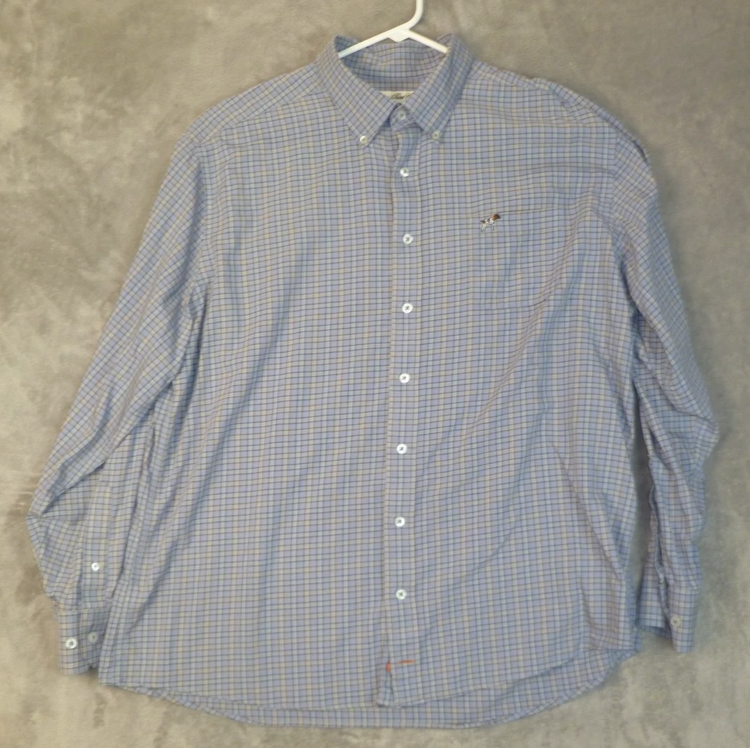 Southern Point Co Shirt Men's Size 2XL button down Long Sleeve Blue Check
