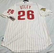 AUTHENTIC MAJESTIC CHASE UTLEY 52 2XL, PHILADELPHIA PHILLIES COOL BASE Jersey