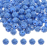 100 Stk. 8Mm Hellblaue Strass-Polymer-Perlen FüR Die Herstellung Von Diy-Schmuck