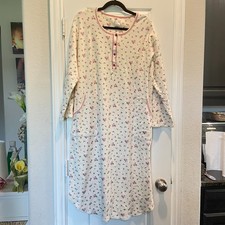 VTG Secret Treasures 100 Cotton Nightgown Pink Floral Cottagecore