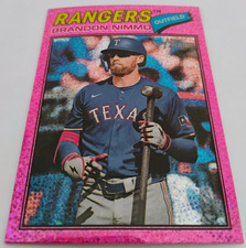 2026 Topps Heritage, Pink Sparkle Chrome # 119 BRANDON NIMMO, Texas Rangers
