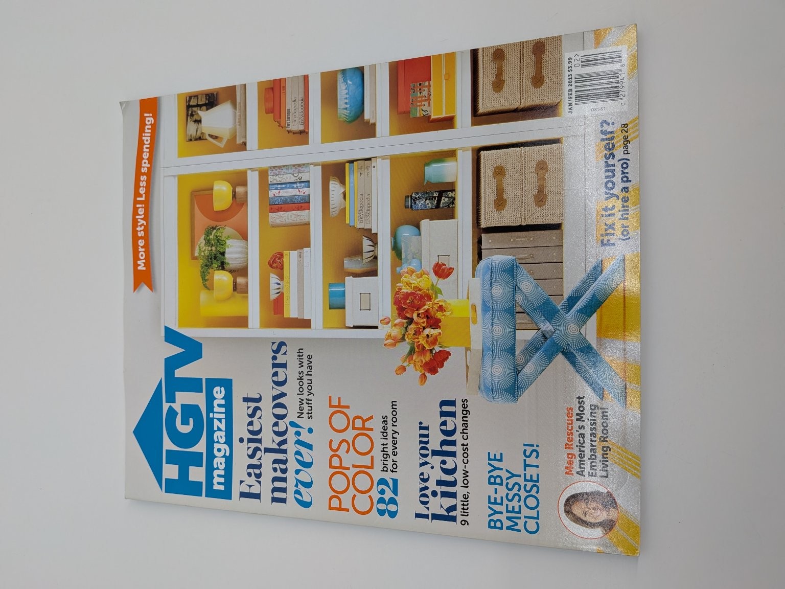 HGTV Magazine JAN/FEB 2013 Easiest Makeovers Pops of Color DIY Home Garden