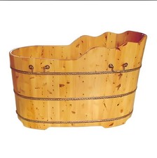 Wooden Bathtub Bath Relaxation Bath Wooden Tub Freestanding Tub 120x65 cm