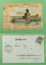 DR WHO 1901 GERMANY CUT SQUARE USED AS POSTAGE KING WILHELM I POSTCARD R67181