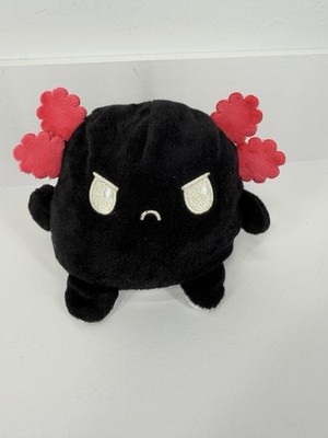 Teeturtle Axolotl Reversible Black Angry/White Happy 4  X 4.5  All Ages Plush