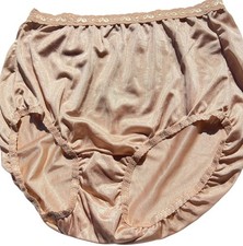 Vintage Hanes Panties Size 8 Nylon Shimmer Shiny High Cut Full Brief Second Skin