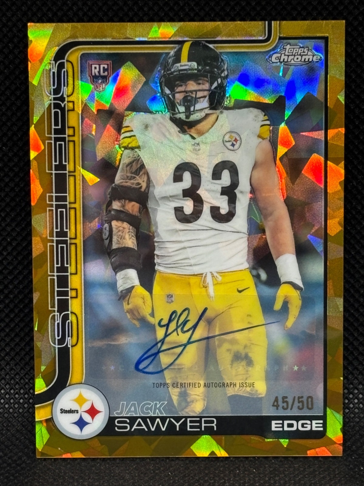 2025 Topps Chrome SAPPHIRE Jack Sawyer /50 GOLD AUTO rookie RC COLOR MATCH mint