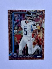 2025 Topps Chrome - Elic Ayomanor RC Rookie  - #336 Football Leather Refractor
