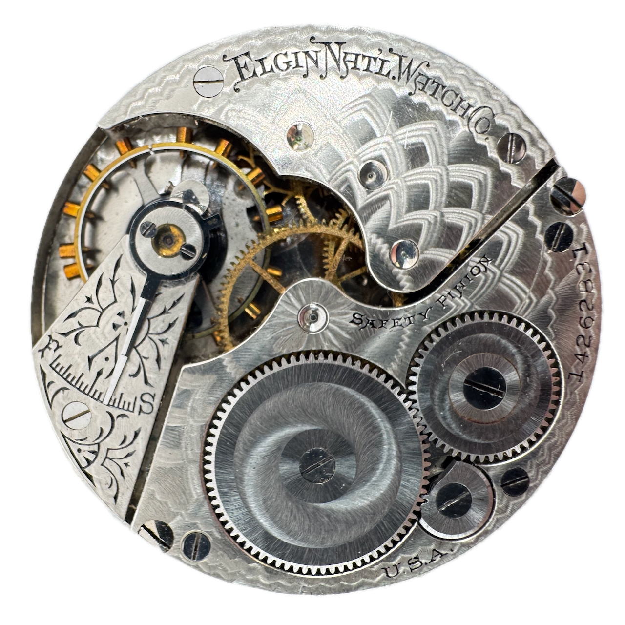 Vintage 1910 Elgin 16s 7 Jewel Hunter Pocket Watch Movement 290 USA