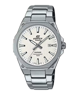 Casio Men's Edifice Slim Sapphire White Dial Steel Watch - EFR-S108D-7AVUEF NEW