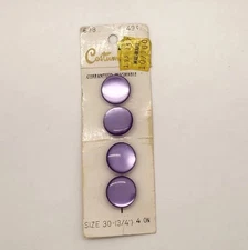 Vintage Costumakers Lavender 4 Shank Buttons on Original Card