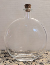 LARGE CRAFTERS CLEAR GLASS CORK STOPPER BOTTLE DIY 15.9 OZ