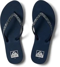 Reef Women’s Stargazer Flip Flop Sandals Mermaid Navy Blue Size 7