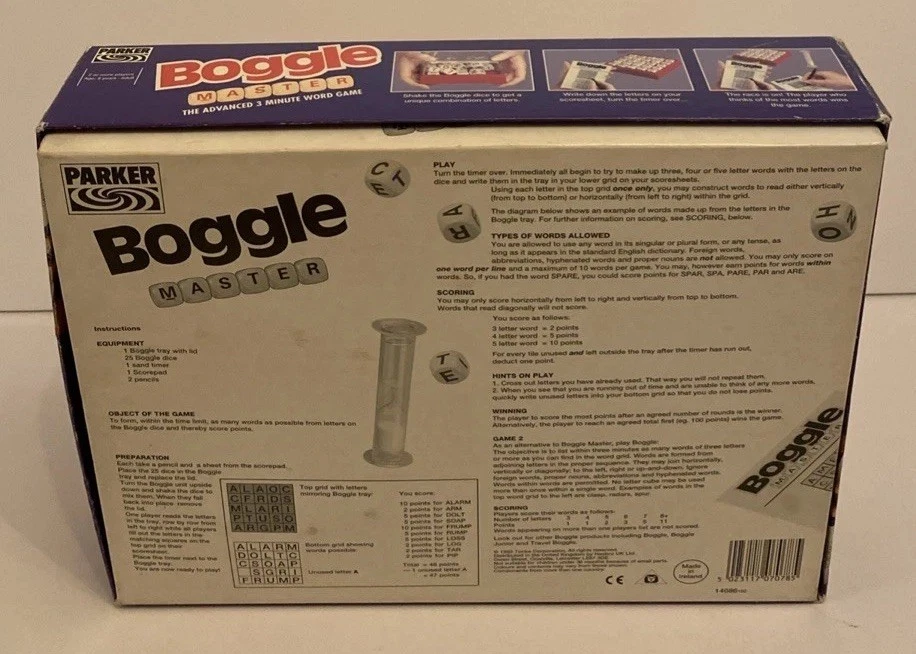 Vintage 1993 Boggle Master Word Board Game - Parker - Christmas Family Fun - Image 4 of 4