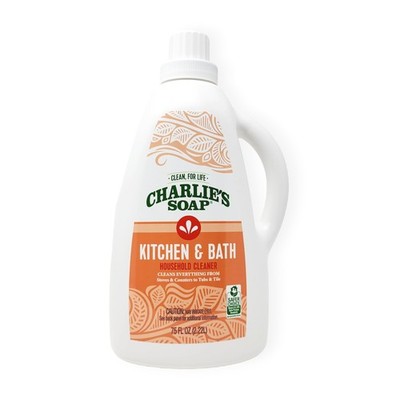 Kitchen & Bath Surface Cleaner Refill (75 fl oz) Eco-Friendly Spray & Wipe Mu...