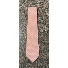 Vineyard Vines Men Silk Tie Pink Pelican Fish Print Hand Made USA Preppy Classic