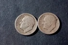 Two  Roosevelt Dimes  1946D 1947D Good Cond 90% Silver   Lot ROOS  066
