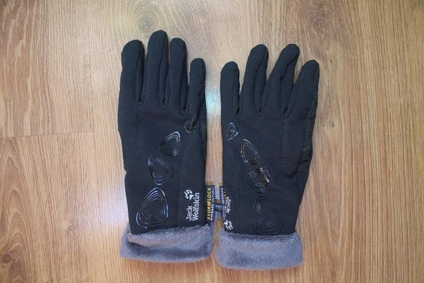 Women Jack Wolfskin Gloves Black Polyester M