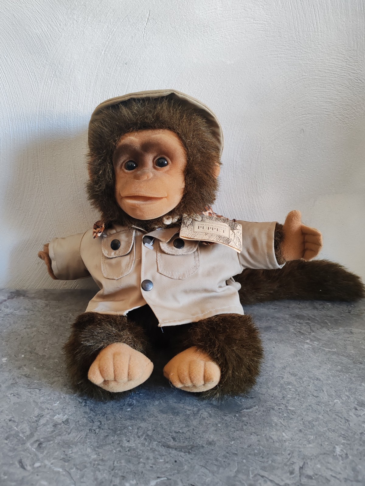 Singe en peluche Hosung vintage 90s : marionnette de collection neuve pour les nostalgiques