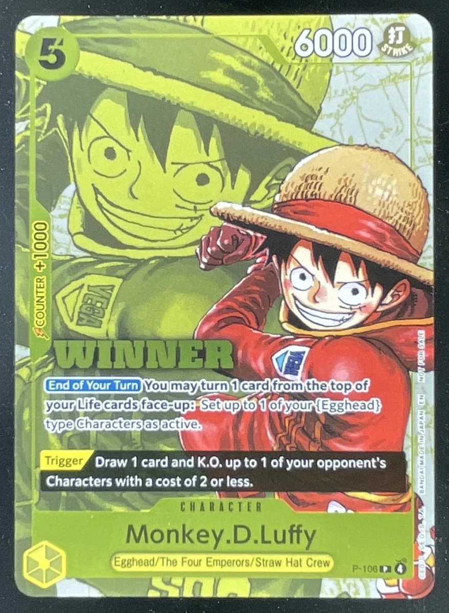 Monkey.D.Luffy P-106 One Piece Promotion Cards | eBay
