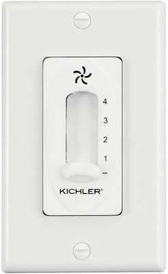 4-Speed White Ceiling Fan Wall Control - Lighting 337012WH