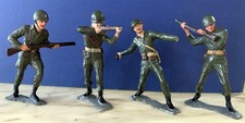 4x vintage LARGE 5" PLASTIC TOY SOLDIER MARX 1963 U.S MARINES WWII USA