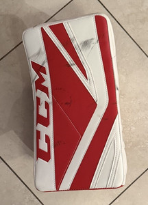 CCM P2.5 Ice Hockey Goalie Blocker White Red Right Leather Synthetic